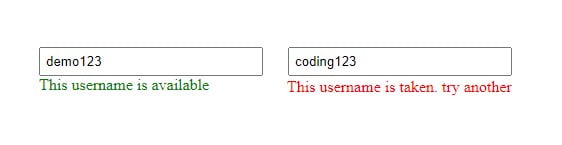 Check Username Availability using Ajax