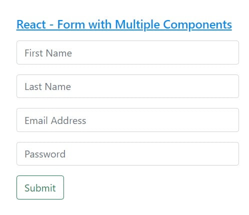 react form with multiple components