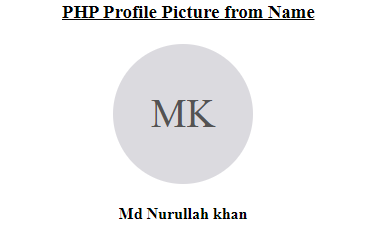 php profile picture from first name last name