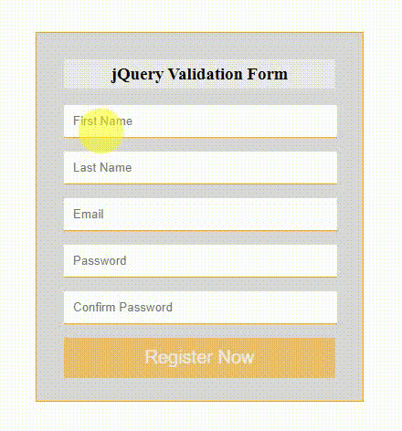 real time jquery form validation demo