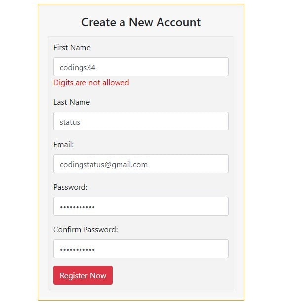 PHP registration Form