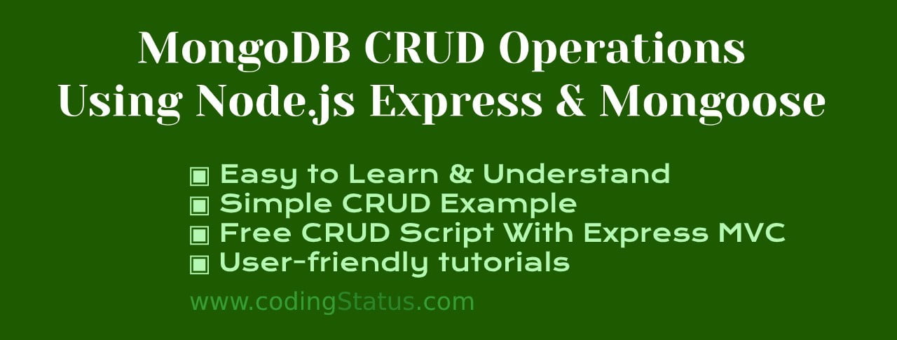 MongoDB CRUD Operations Using Node.js Express and Mongoose