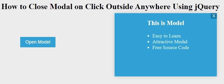 close modal on click outside anywhere using jquery
