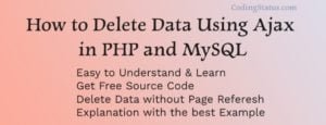 how to delete data from database using ajax in php