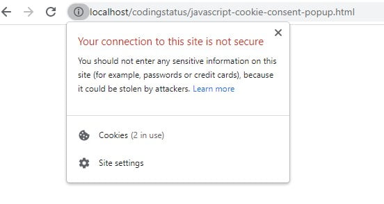 saved cookie consent with javascript