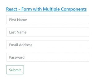 Form with Multiple Components in React Js